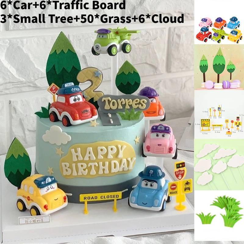Decoration Cake Car Cartoon Cars 3 Children Birthday Baking Dessert Gift Flag
