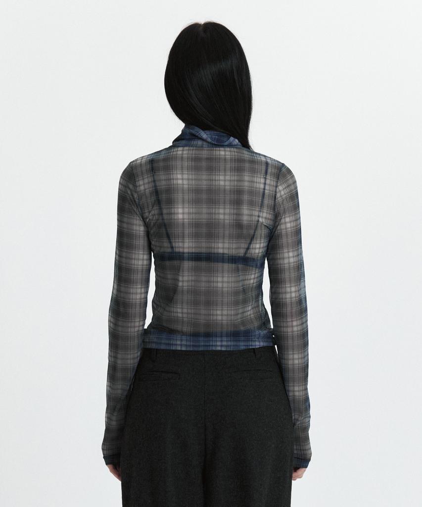 Kyuliti C See-Through Check T-Shirt_Black