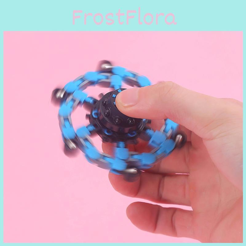 Plastic Spinner Gyroscope With Deformable Mecha Chain For Stress Relief And Hand Exercise
