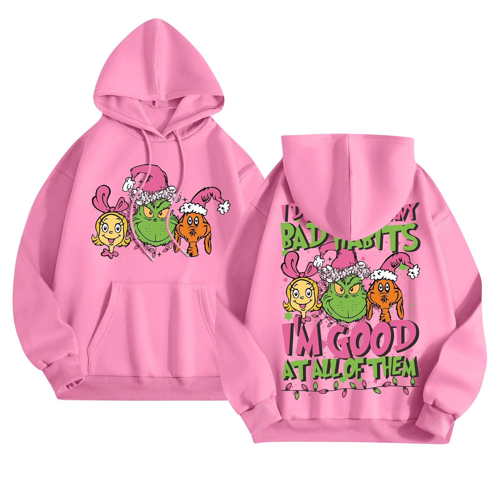 

Женская модная легкая толстовка с длинными рукавами и карманами с принтом регби L розовый