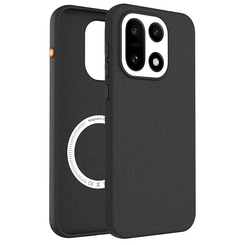 

Magnetic Suction Mobile Phone Case For Oneplus 15 One Plus 1+15 Solid Color Quartz Rock Matte Anti-fingerprint Cover Hard Shell OnePlus 15 чёрный