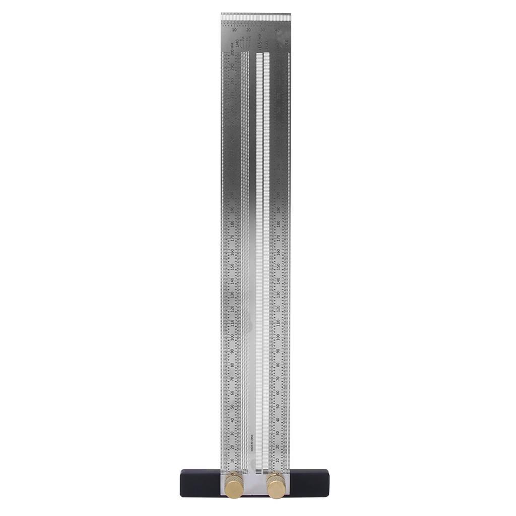 Nierdzewny Stalowy Liniał T-owy do Otworów Rysik Narzędzie do Zaznaczania do Obróbki Drewna z Automatycznym