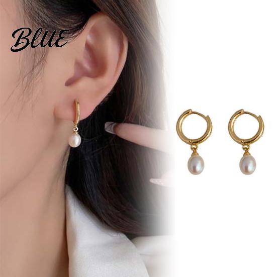 Stylish City Earrings 1 Pair Pearl for Women Small Hoop