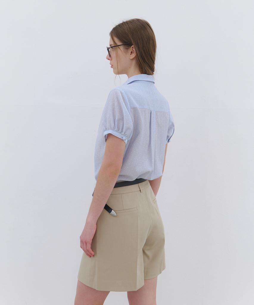 CLUNY Minimal Strap High Waist Shorts - Beige