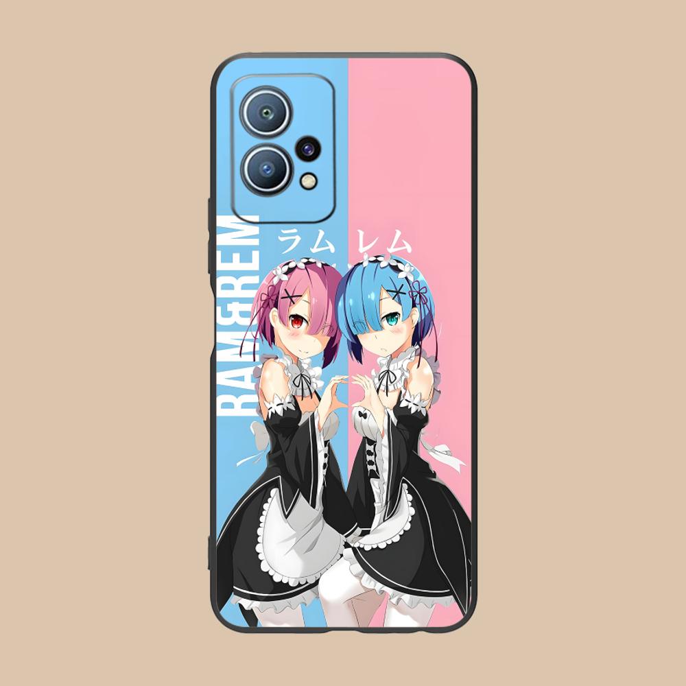 ReZero Rem Ram Matte TPU Mobile Phone Case for Huawei P60 P50 P40 P30 P20 P10 P9 P8 Pro Lite Plus Colorful Printing Cover
