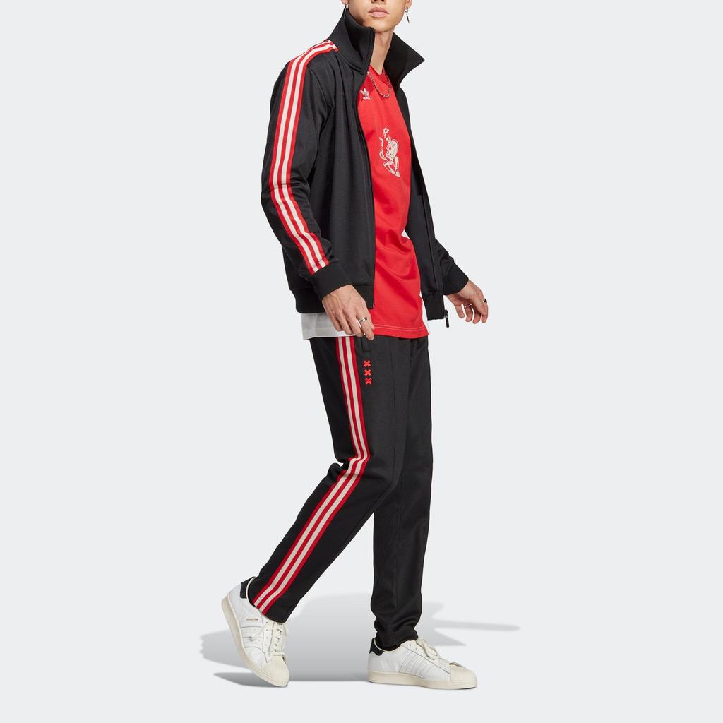Adidas Originals Trefoil Logo Print Stripe Casual Sports Long Sleeve Jacket Men Jacket Black IN4719