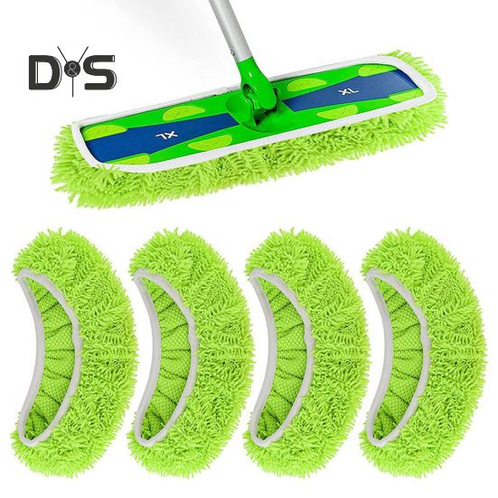 4 Pezzi Coprimocio per Mocio per Tavole Piccole Grandi Bordo Elastico Pulizia Profonda Riutilizzabile Lavabile Panni per Mocio per Swiffer
