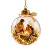 Battery Operated 3D Glowing Christmas Ball Ornament, Hanging Holiday Tree Decoration for Christmas Party and Gift Giving
