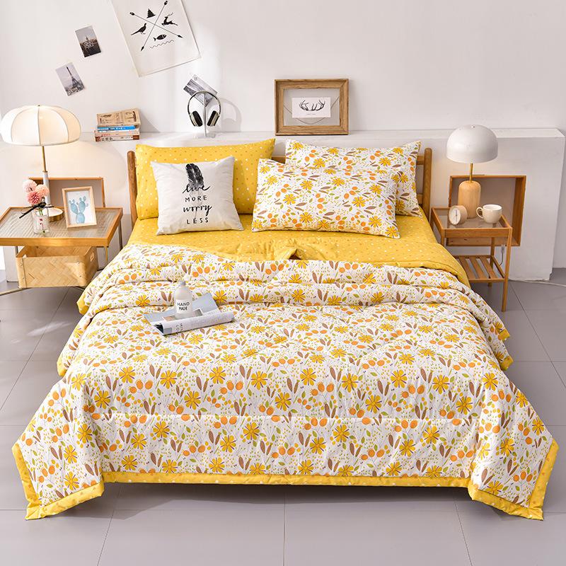 Baumwolle Luxus Gewaschene Sommerdecke - Minimalistisches Eis-Muster, Leicht, Kühl & Maschinenwaschbar.