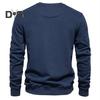 Fall Winter Men Top Loose O Neck Long Sleeves Pure Color Warm Pullover Mid Length Casual Daily Wear Sport Sweatshirt
