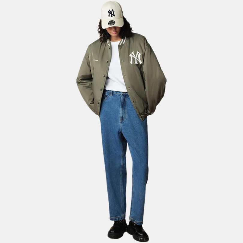 New Era FW25 MLB Nylon Stadium Jacket Series New York Yankees Loose Short Arched Home Letter Single-Breasted Casual Simple Long Sleeve Jacket 14742036
