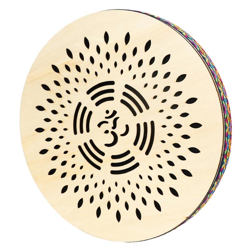 

12inch Portable Round Hand Drum Stream Drum Musical Sound Therapies Relaxing Wooden Drum Sound Healing Instruments 1