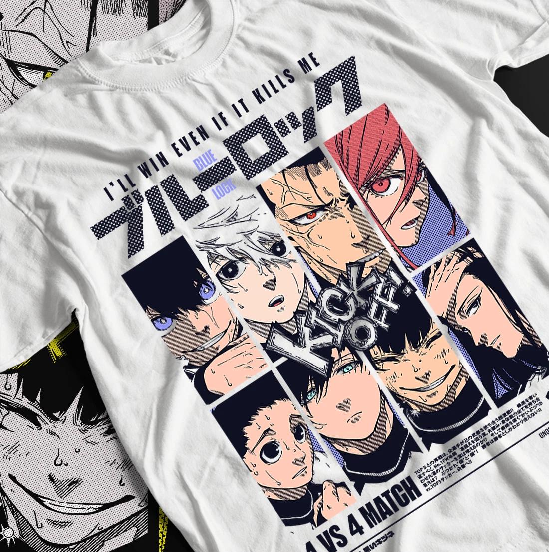 Blue Lock Team T-Shirt Yoichi Isagi Meguru Bachira Kunigami Rin Anime Shirt. L