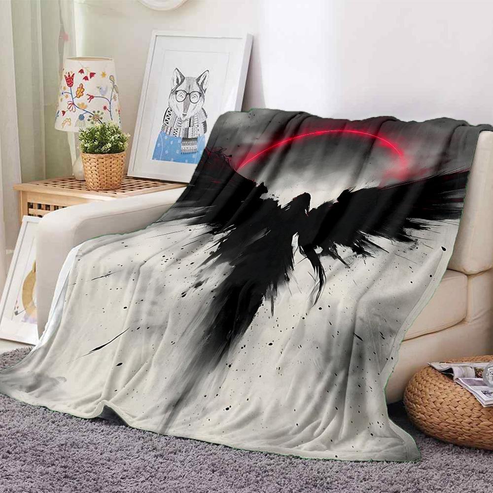 

1pc Winged Eclipsed Blanket, Lightweight Flannel Blanket for Sofa, Bed, Travel, Camping, Living Room, Office,151 130cmx150cm