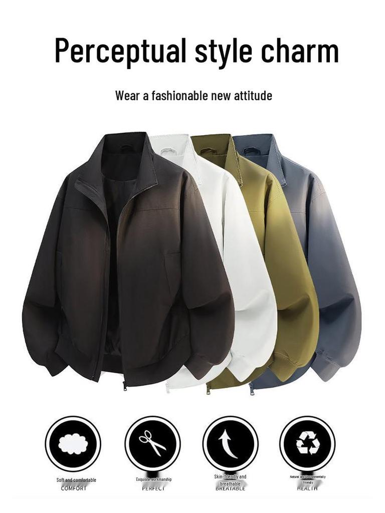 Unisex Spring Slim Fit Elastic Sleeve Trend Jacket