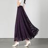 New Summer White Midi Skirt Women's Long Embroidered A-line Swing Skirt High Waist Dance Skirt