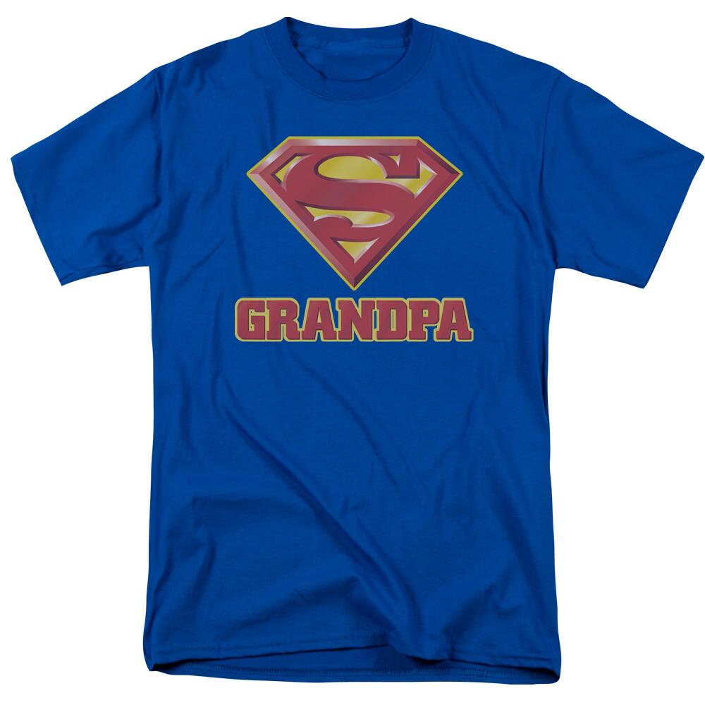 26 Superman Super Grandpa T Shirt Mens Licensed Clark Kent DC Comic Tee Royal Blue Unisex T-Shirt M