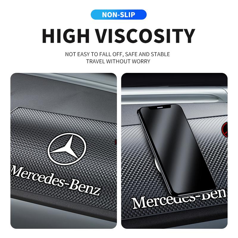 Protišmyková silikónová podložka na palubnú dosku auta na telefón/okuliare, vodotesná lepkavá podložka pre Mercedes-Benz Exclusive AMG W108 W124 W126 W140 W168