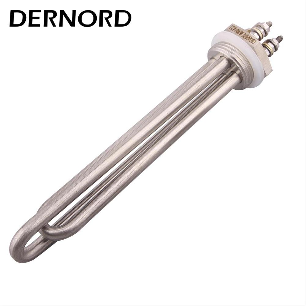 DERNORD DC Water Heater 48V 3000W/1200W/1500W DN25 Immersion Heating Element 1 BSP Tubular Electric Heater SUS304 48V