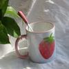Creative Cute Mug Strawberry Peach Ceramic Water Cup Milk Cup Coffee Cup Juice Cup