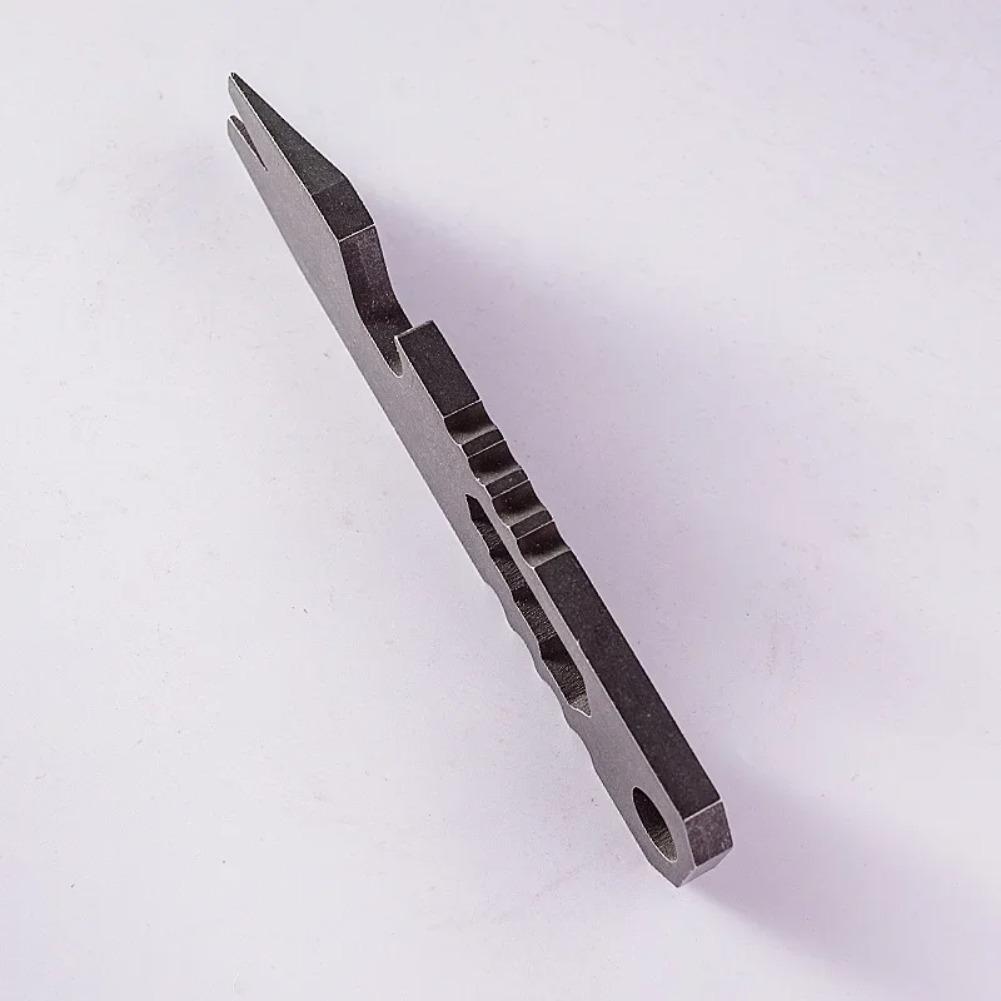 Multi-Functional Stainless Steel Mini Crowbar Keychain - Portable EDC Tool with Hex Wrench, Outdoor Survival Carry-On Tool