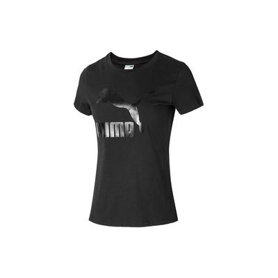 Atmungsaktives Freizeit-Kurzarm-T-Shirt mit Buchstabendruck für Damen Tops Schwarz 626999-01