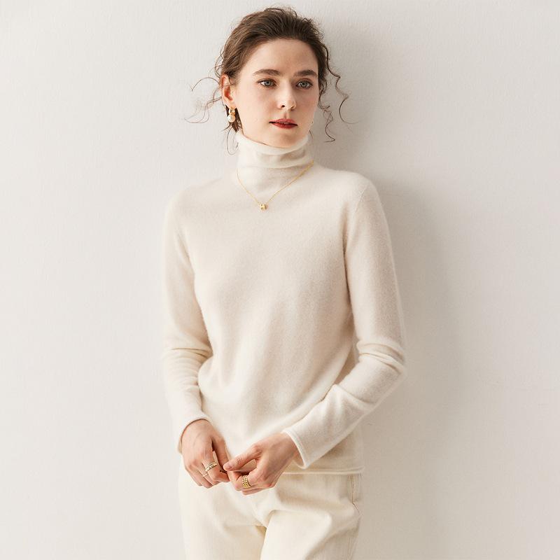 Women's New Style Cashmere High Neck Knit Top - Soft, Comfortable, Loose Fit Inner Layer Sweater for Autumn/Winter.