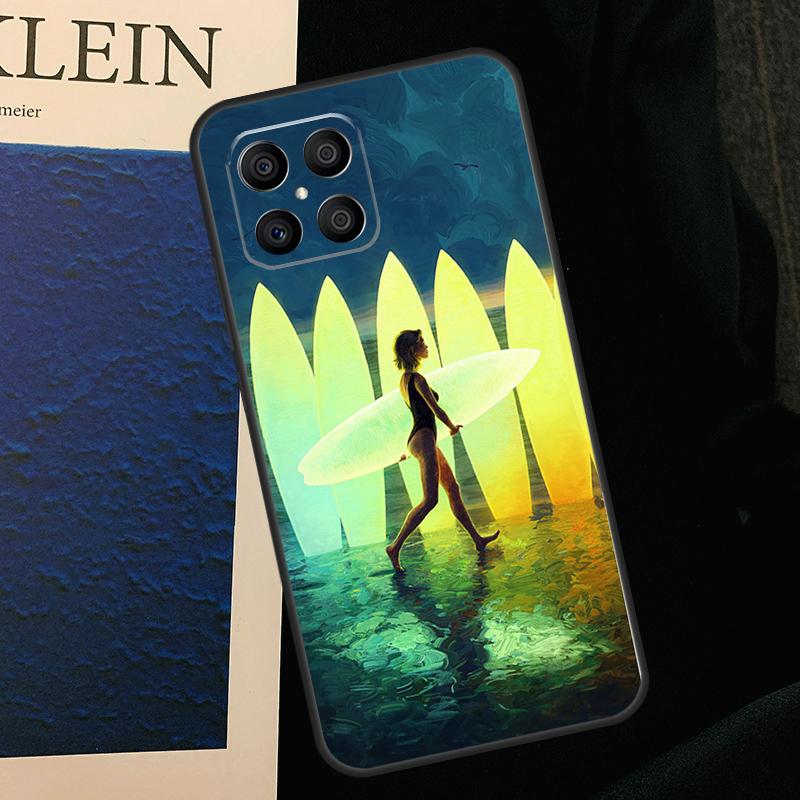 Surfing Art Surf Girl Case For Honor 50 70 90 Lite X9b X9a X8b X8a X8 X9 X9c Honor 200 Pro Magic 7 5 6 Lite Cover