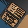Men's Complete Nail Care Kit Heavy-Duty Black Manicure & Pedicure Set Nail Clippers Set Cuticle Pusher Trimmer Remover