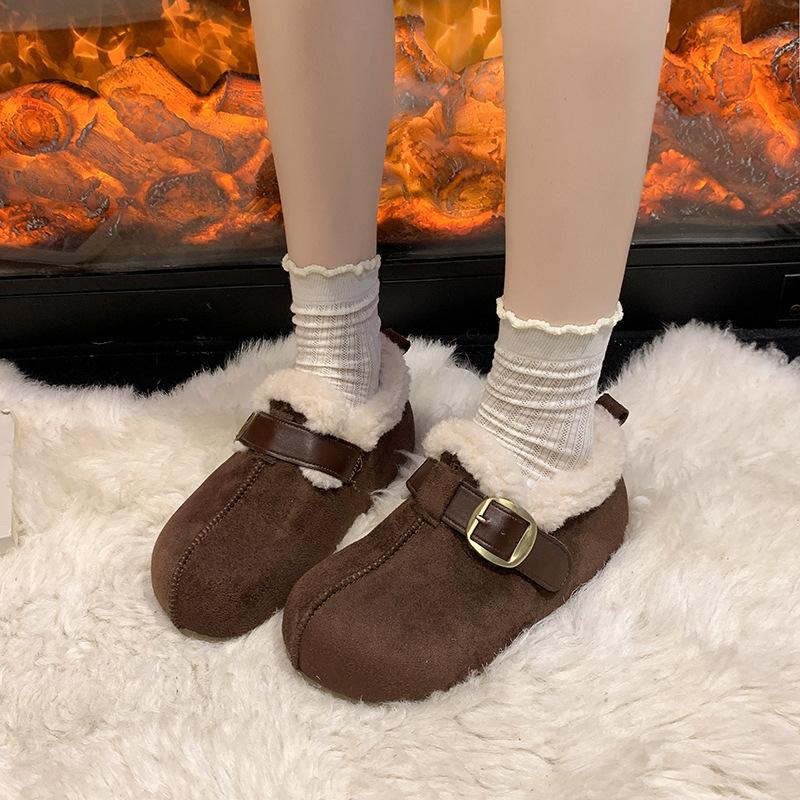 Women's Lightweight Comfortable Thick Sole Cold Warm Padded Snow Boots Non-slip Wear Outdoor Sports Furry Mouth Cotton Boots