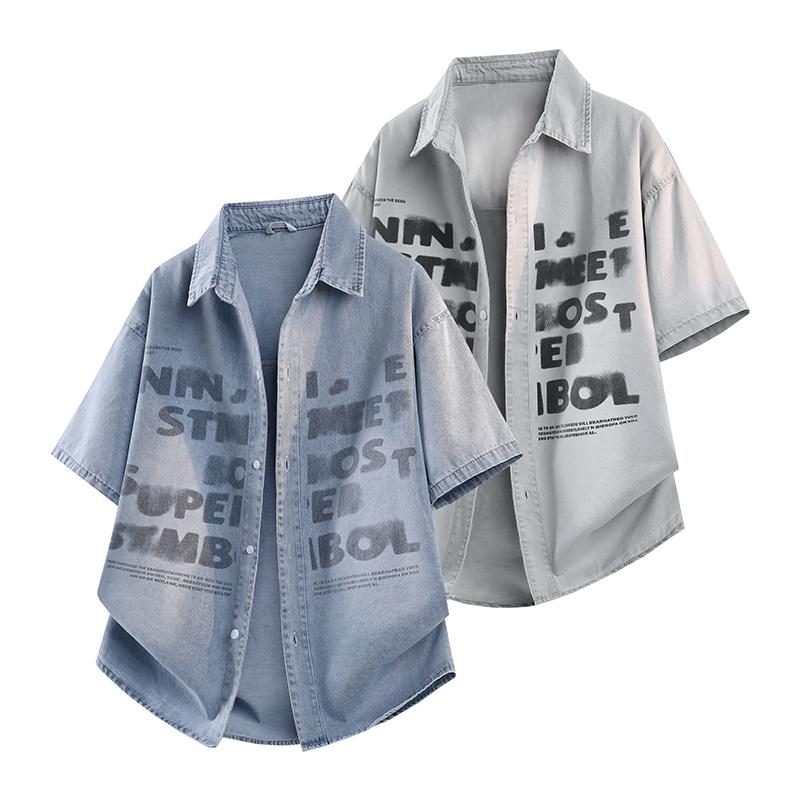 Men's Spring and Autumn Short Sleeved Shirt, Men's Casual Loose Shirt