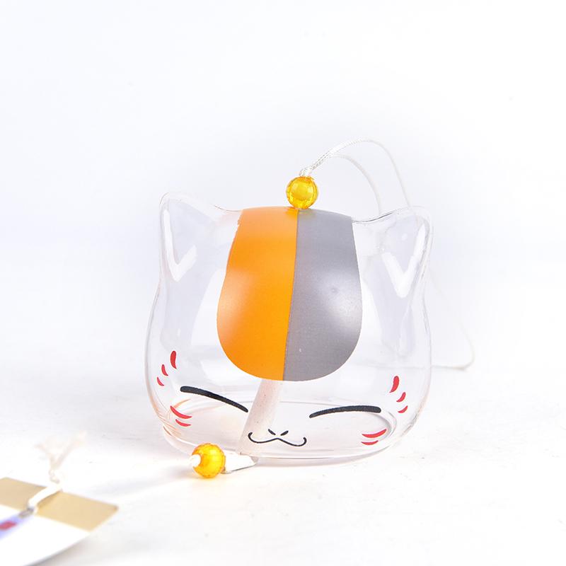 1Pc szklany wzór kota dzwonek wietrzny japoński dom ogród wiszący wystrój