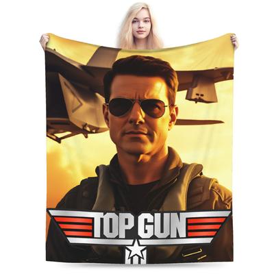 Top Gun Sign Tom Cruise Fighter Flannel Blankets Winter  Warm Throw Blanket for Kids Adult Bedroom Bedspread Sofa Bed Cover