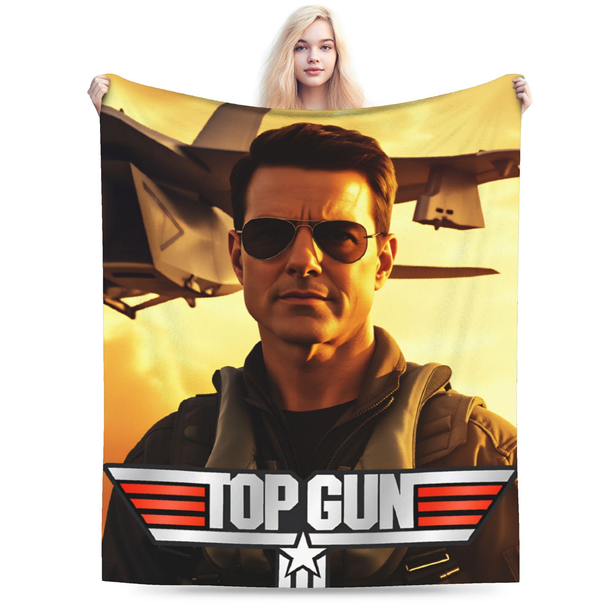 Top Gun Sign Tom Cruise Fighter Blanket Quality Warm Soft  Throw Blanket Winter Girls Boys Outdoor Comfortable Bedspread 30x40in