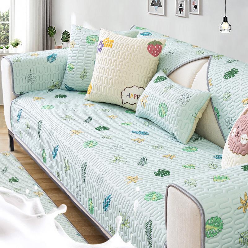 Lateks Iskald Silke Sofapute Sommer Sommer Sklisikker Sommermatte Enkel Moderne Lær Sofatrekk Dekkduk