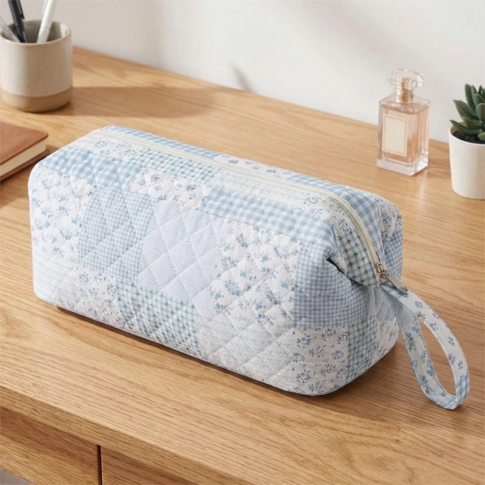 Soft Hair Dryer Storage Bag Large Capacity Dustproof Curling Iron Carrying Case Portable Quilting Cotton Cosmetic Bag