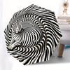This Compact Umbrella Showcases a Striking Black And White Optical Illusion Design, Highlighted by a Large White Tiger in The