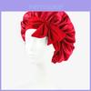 Satin Sleep Cap For Women With Bow Knot Adjustable Tie Hair Care Nightcap Soft Silk Night Hat