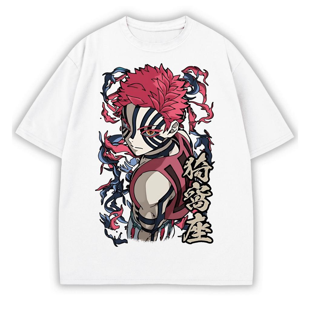 Anime Demon Slayer Rengoku Kyojuro T Shirt Summer Cotton Unisex Women Streetwear Casual Trendy Short Sleeve Hip Hop Oversized Tops