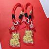 999 Pure Gold Lion Dance Phone Chain Pendant Keychain - Chinese Style Bag Charm