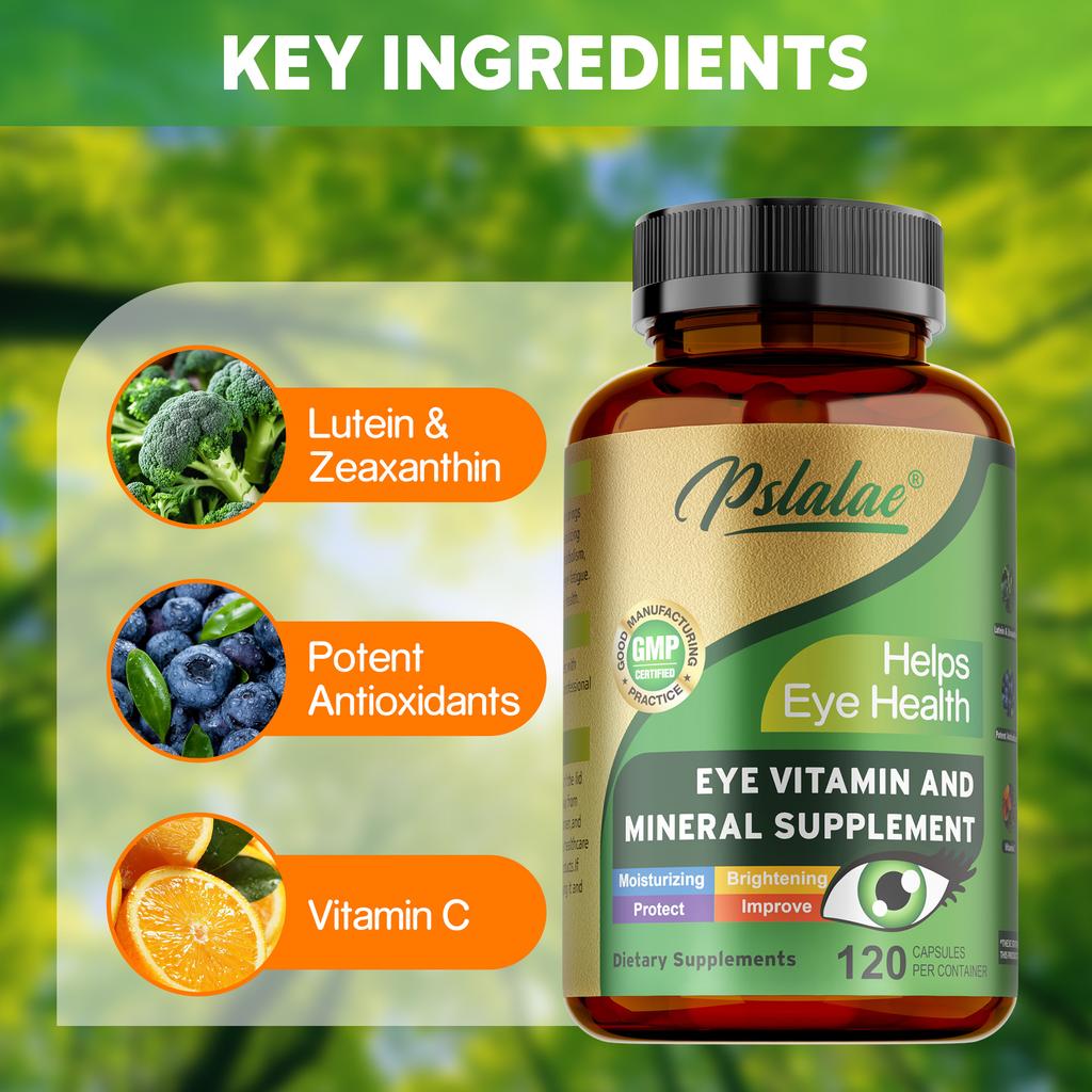 Enthält Lutein, Vitamin C und Zink; eine sehkraftunterstützende Formel, reich an Antioxidantien und augenschützenden Vitaminen.