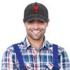 1Pc Red Heart Embroidery Washed Baseball Cap For Adults, Minimalist Retro Style Casual Soft Adjustable Dad Hat, Perfect As Gift
