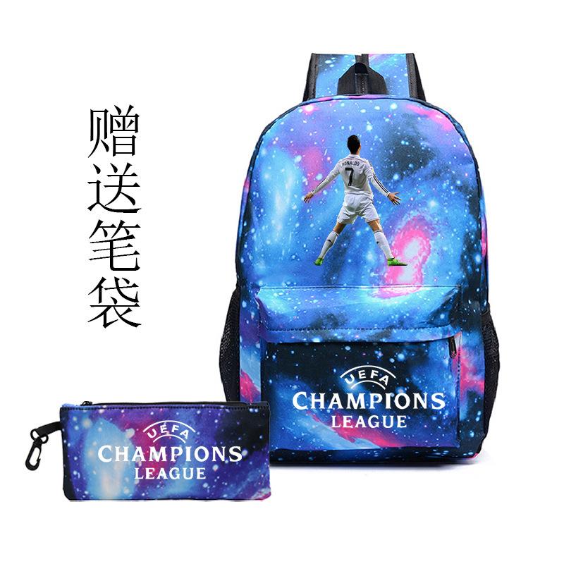 Football Printed Student Backpack Multifunctional Usb Interface Large Capacity Leisure Travel Backpack