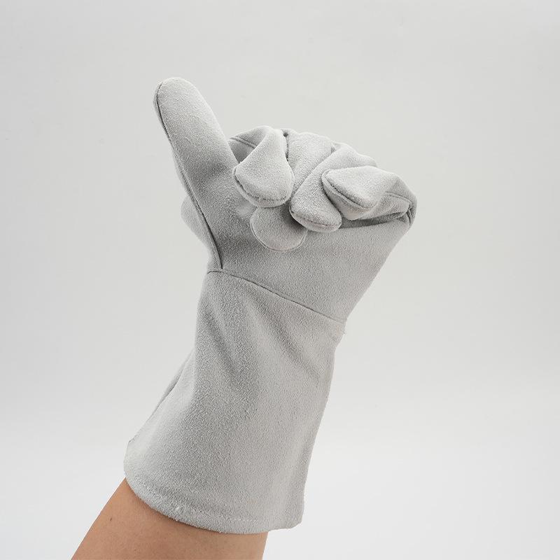 Verdickte feuerfeste Wildleder Rindsleder Schweißerhandschuhe - Verschleißfest, erweiterter Schutz gegen Funken & Spritzer