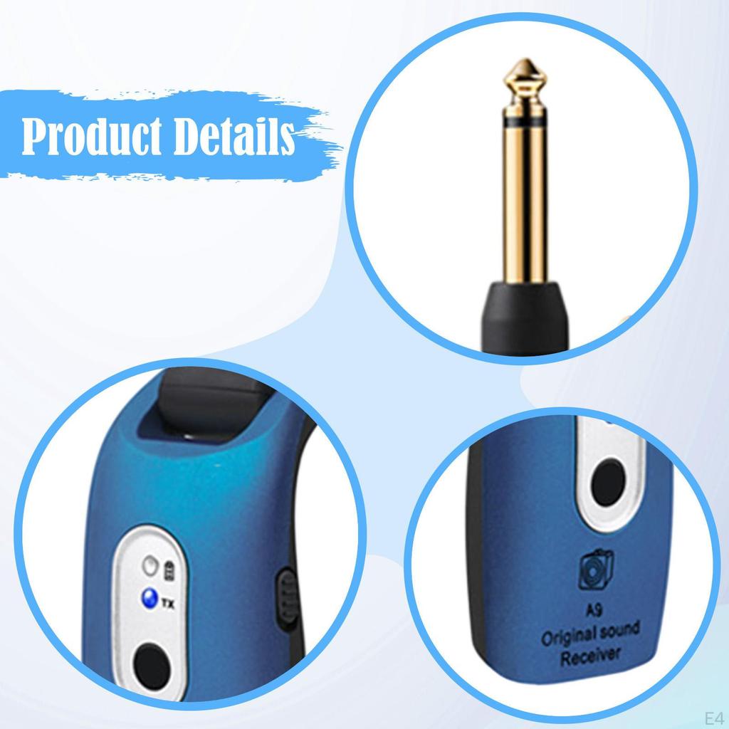Electric Guitar Transmitter Receiver Electronic Wind Instrument Rechargeable