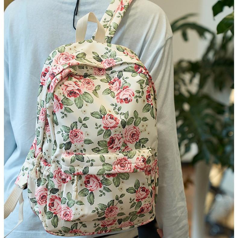 Schoolbag new floral small fresh primary and secondary school schoolbag casual trendy simple backpack Japanese ins wind shoulder
