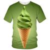 Ice Cream 3D Printing T-shirt Colorful Likeable Summer Clothing For T Shirt Men And Kids Funny Intersting Design 2024 New Tee