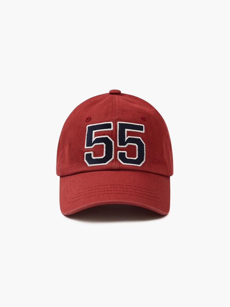 Majisyeoudeu Washed 55 Ballcap_Red