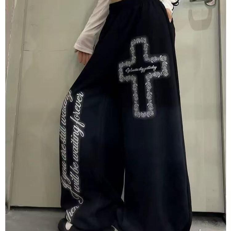 Women Y2K Snake Rhinestone Wide Leg Pants Loose Baggy High Waist Sweatpants with Sparkly Serpent Print Street Dance Casual Wear