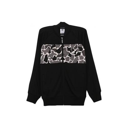 adidas Originals camo patchwork sports jacket for men, black S чёрный